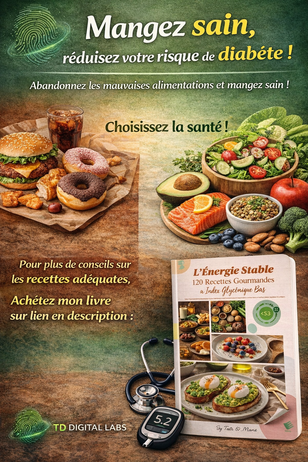 L’Énergie Stable : 120 Recettes Gourmandes à Index Glycémique Bas